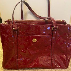 Coach Peyton OP Art Sig C Patent Jordan Carryall